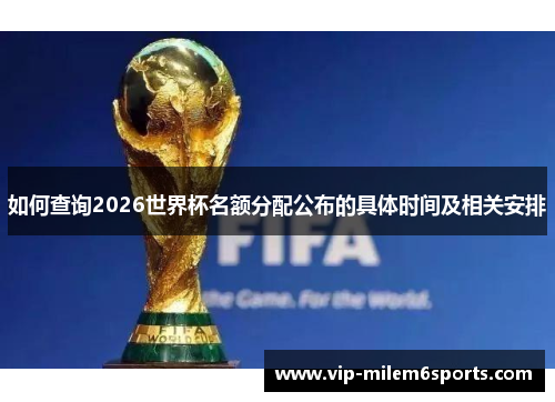 如何查询2026世界杯名额分配公布的具体时间及相关安排